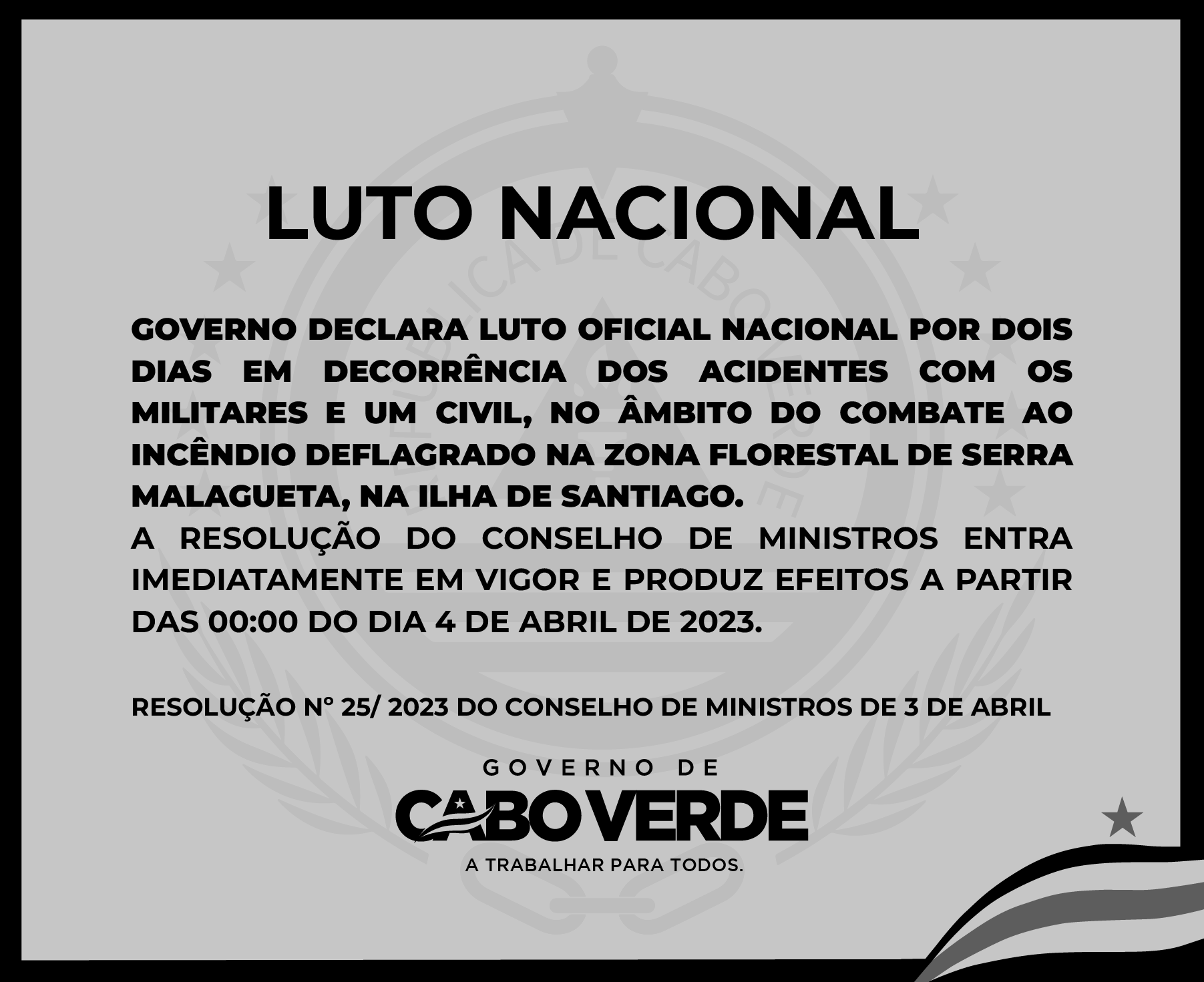 IRB  Um dia de luto nacional